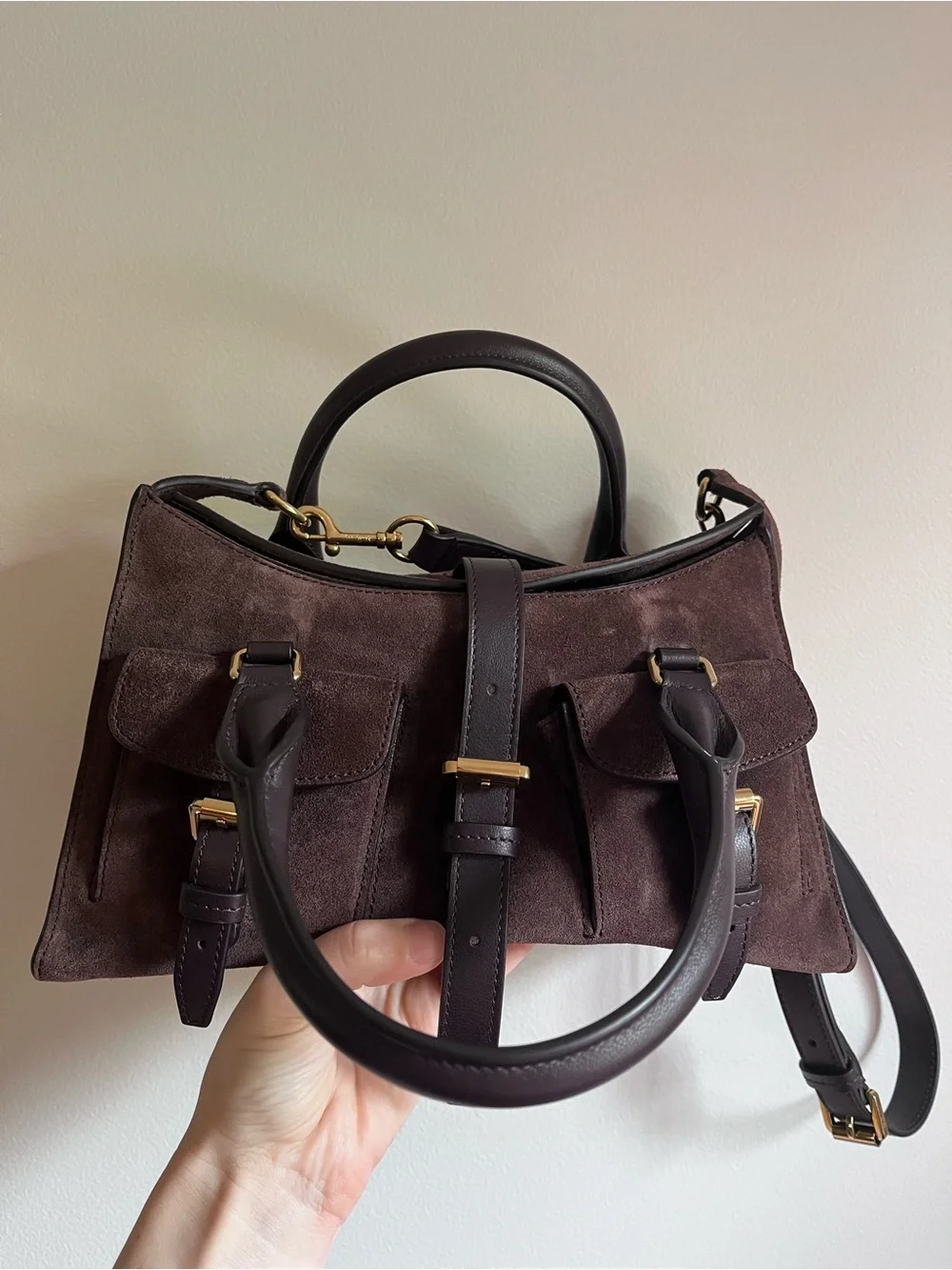 Mulberry Small Roxanne Chocolate Suede - Picture 1 of 8